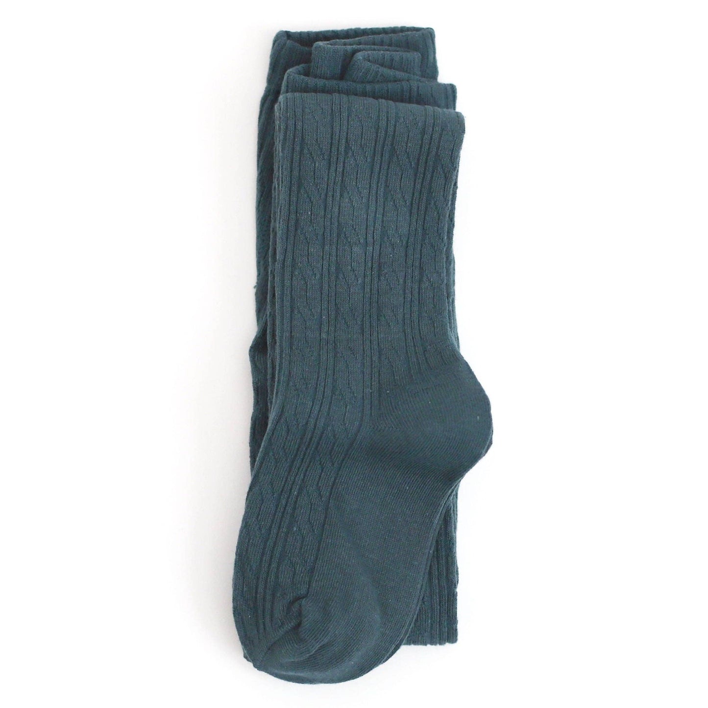 Little Stocking Co. - French Blue Cable Knit Tights: 6-12 MONTHS