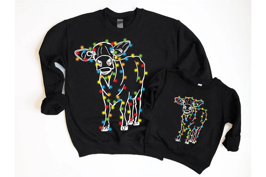 Christmas Sweatshirt -Cow, Pig, or Chicken Print