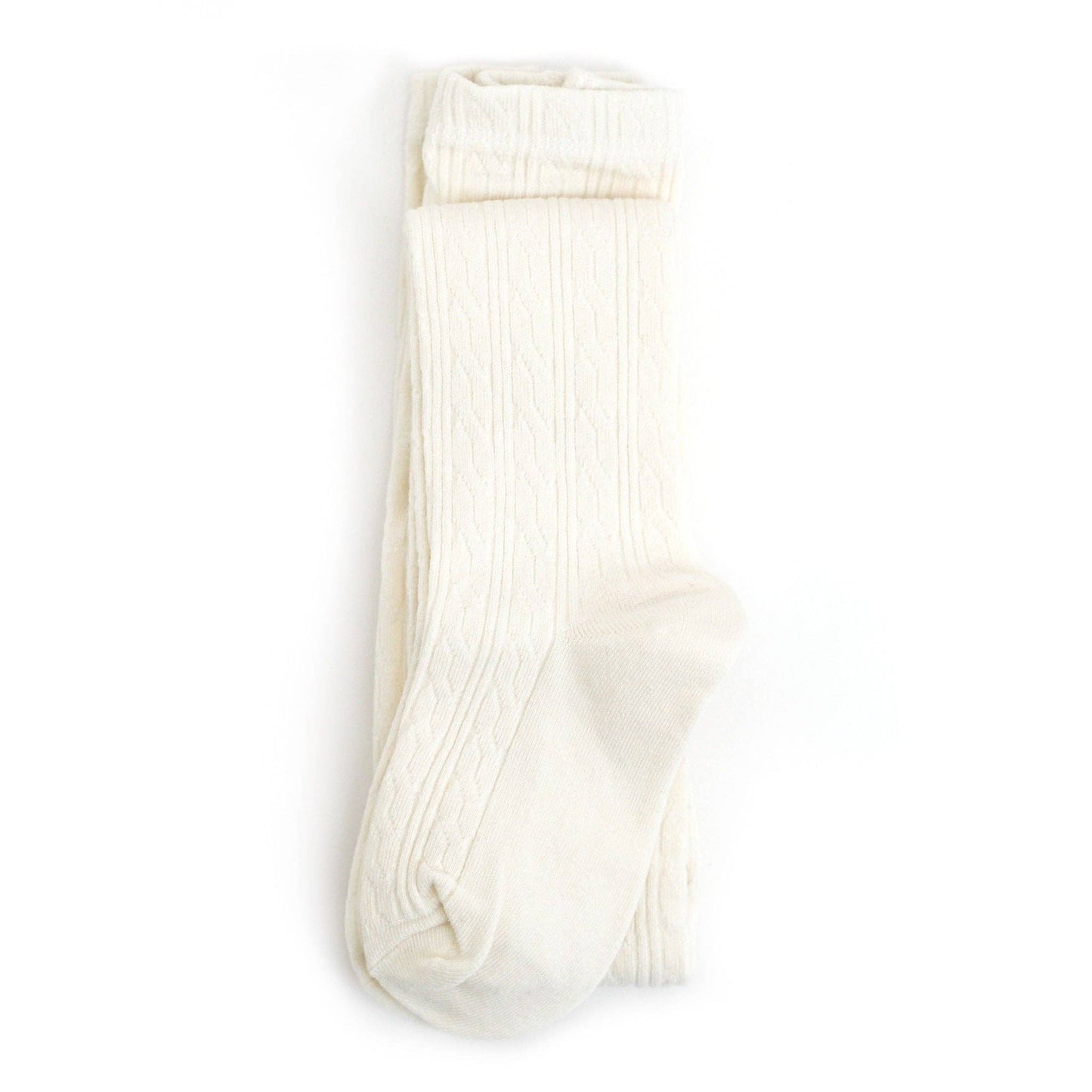 Little Stocking Co. - Ivory Cable Knit Tights: 3-4 YEARS