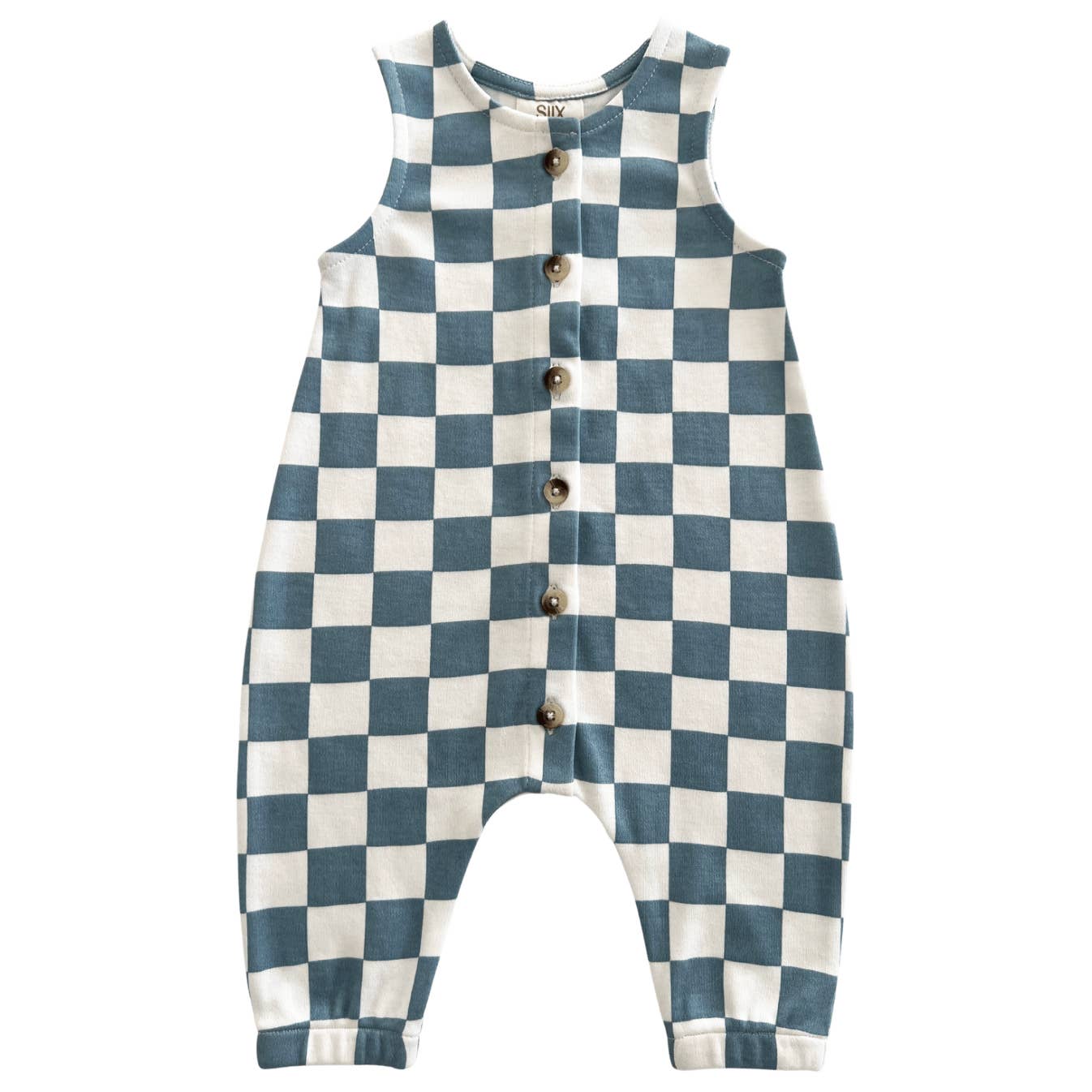SIIX Collection - Blueberry Muffin Checkerboard / Organic Bay Jumpsuit