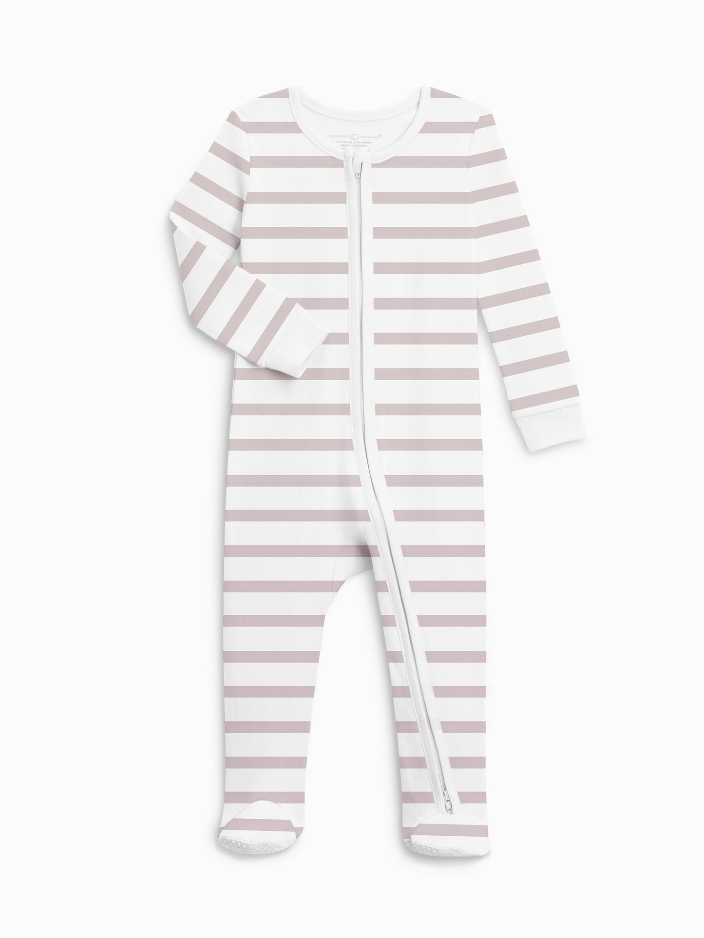 Colored Organics - Peyton Zipper Sleeper - Betty Stripe / Lavender