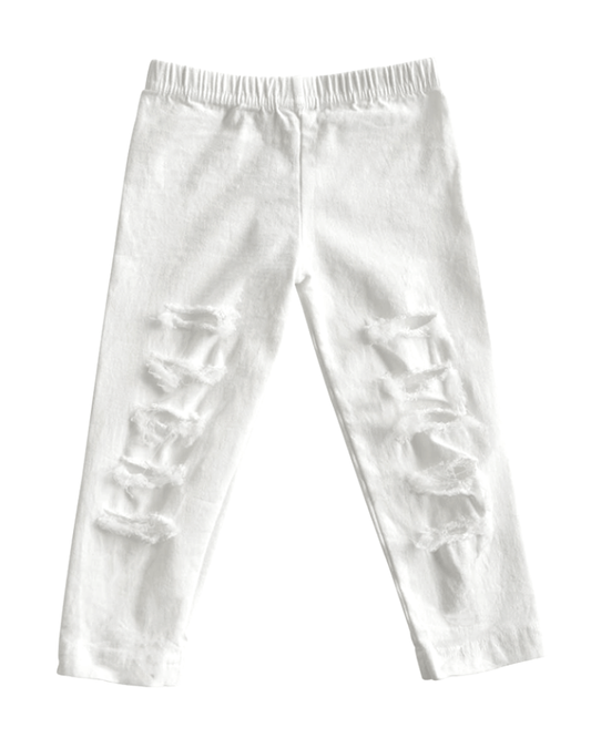 Bailey's Blossoms - Roxie Slashed Jeggings - White