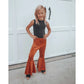 Bailey's Blossoms - Lina Pleated Velour Bell Bottoms - Camel