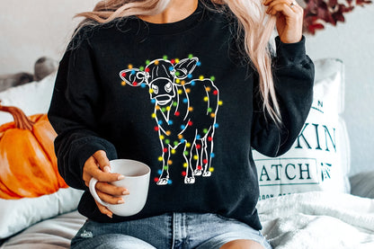 Christmas Sweatshirt -Cow, Pig, or Chicken Print