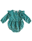 Bailey's Blossoms - Rhodes Bubble Shorty Romper - Viridian Green Daisies