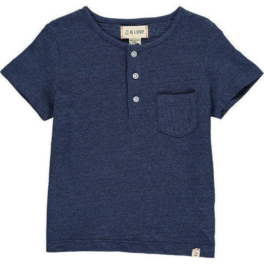 Me & Henry - Navy ribbed henley tee