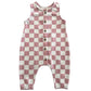 SIIX Collection - Strawberry Shortcake Checkerboard / Organic Bay Jumpsuit