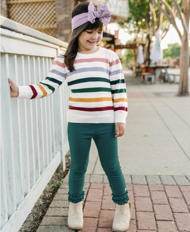 Rufflebutts Rainbow Stripe Sweater