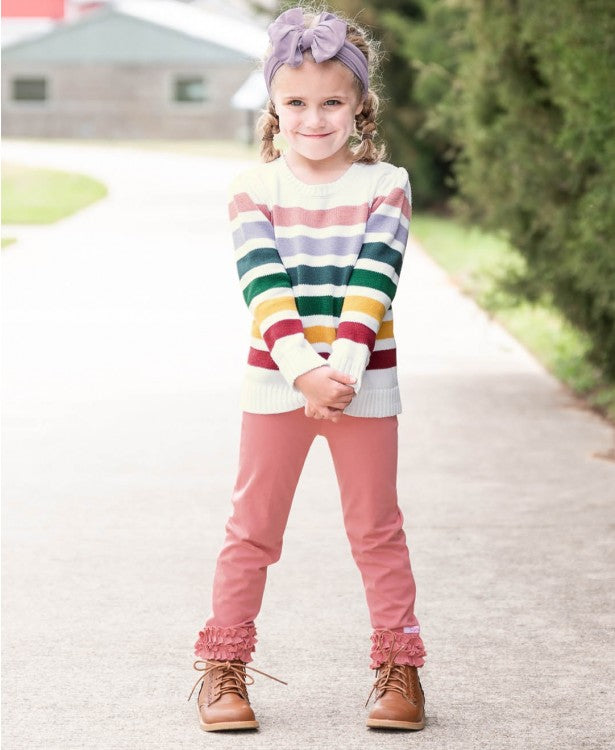 Rufflebutts Rainbow Stripe Sweater