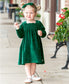 RuffleButts Evergreen Velour Smocked Dress